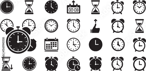 vector illustration of Clock, Time icons