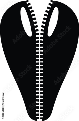 zipper tooth on white background.eps