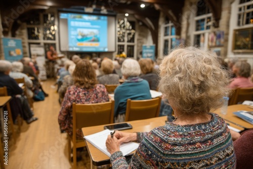 Ancianos y adultos mayores en una escuela o cursos de aprendizaje.