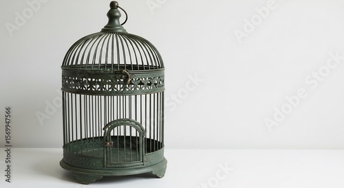 Elegantes Vogelkafig Deko Objekt sanft beleuchtet. AI Generated