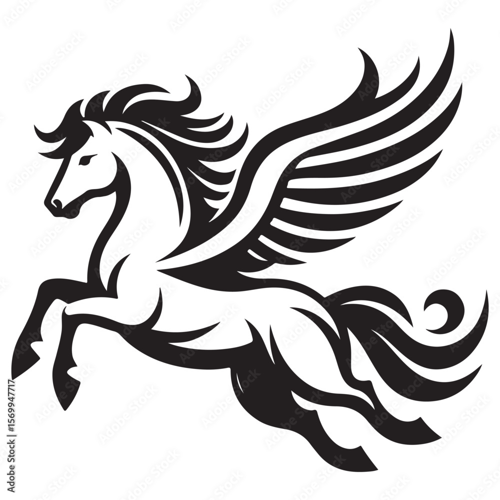 Fototapeta premium Pegasus mythological winged horse vector image