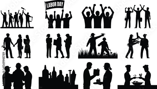 Diverse Labor Silhouettes