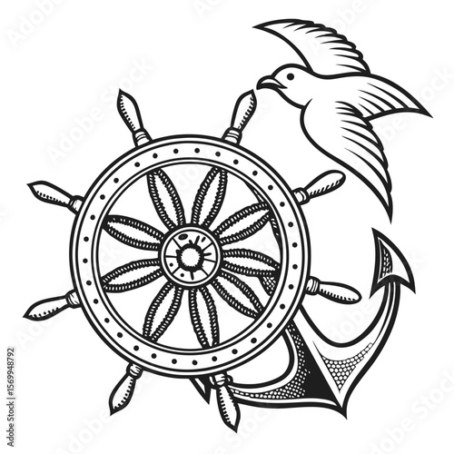 Spiritual Mandala Tattoo Vectors with Stippling and Gradients steering  wheel ship nautical 