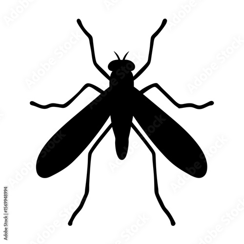 Silhouette image of a mosquito, a representation of disease and summer