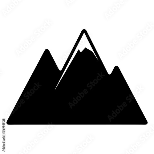 A monochrome minimalist mountain range graphic suitable for various applications