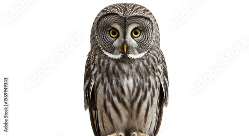 Uil portret helder licht scherpe blik. AI Generated