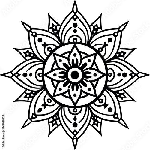 Boho style mandala vector with tribal .
