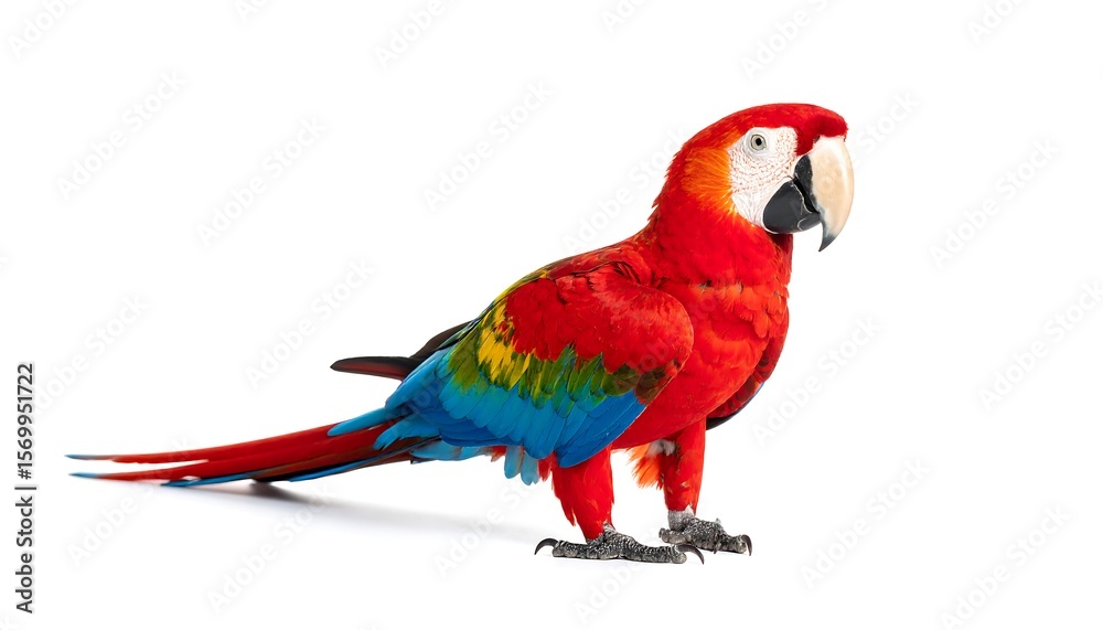 Obraz premium Red and blue parrot profile