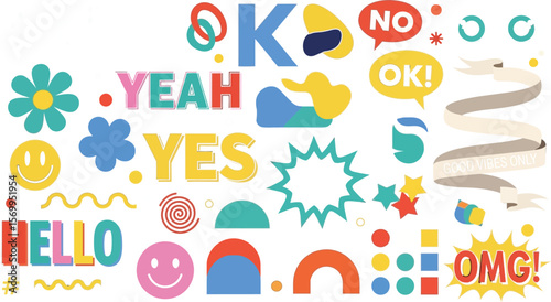 Colorful graphic design elements vector illustration for web design