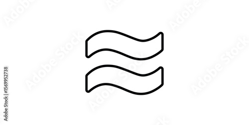 Approximately Equal Symbol in Mathematics. Two Wave Symbol.
