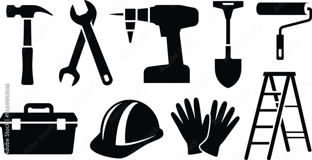 Obraz premium Construction and DIY Tools Icons