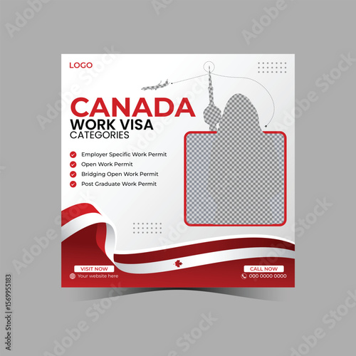 Canvas Print Canada Work Permit social Media Post design