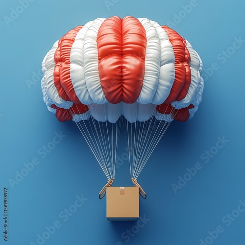 Envío de paquetes, concepto de envíos y paquetería a través de un globo sobre un fondo azul.
