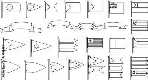vector illustration of Flags and banners