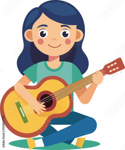 Girl playing guitar