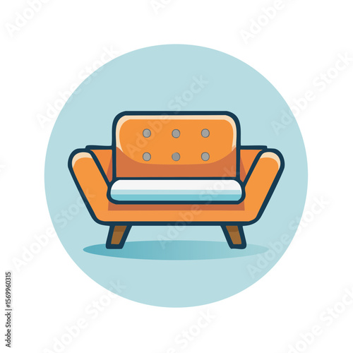 Armchair Furniture Icon Isolated on a Transparent Background
