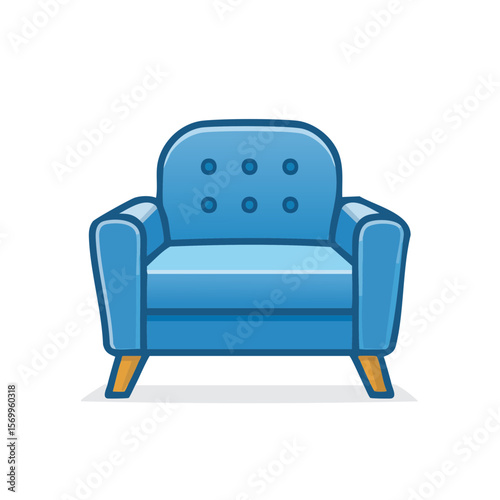 Armchair Furniture Icon Isolated on a Transparent Background