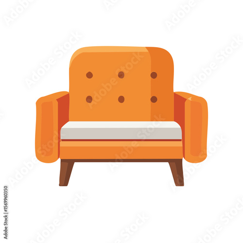 Armchair Furniture Icon Isolated on a Transparent Background