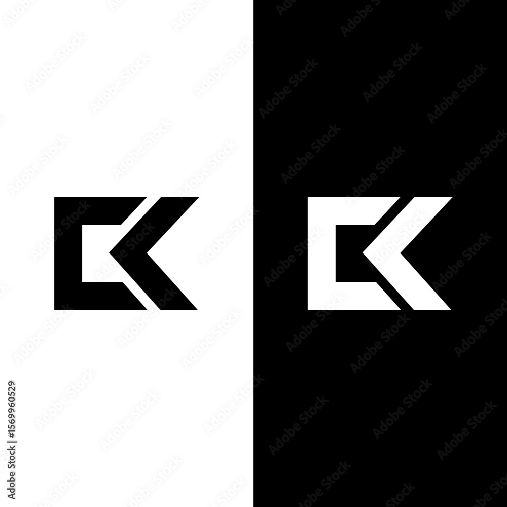 Fototapeta premium vector logo letter C and K combination abstract