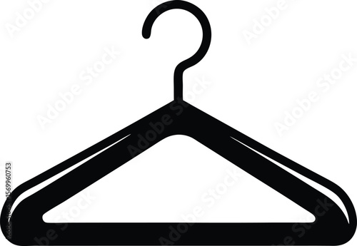 Hanger Silhouette: A simple yet striking illustration of a clothing hanger, poised and ready for attire, representing organization, style and retail.