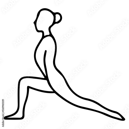 A black vector silhouette of a woman's body in a swimsuit, illustrated with abstract lines and outlines