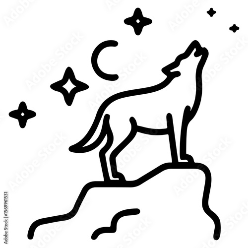 Black and white vector silhouettes of a running horse, a majestic deer, and a festive Christmas tree illustrate wild nature and holiday art