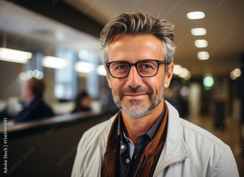 Obraz premium Doctor, orgulloso, sonriendo por su buen trabajo e investigaciones científicas