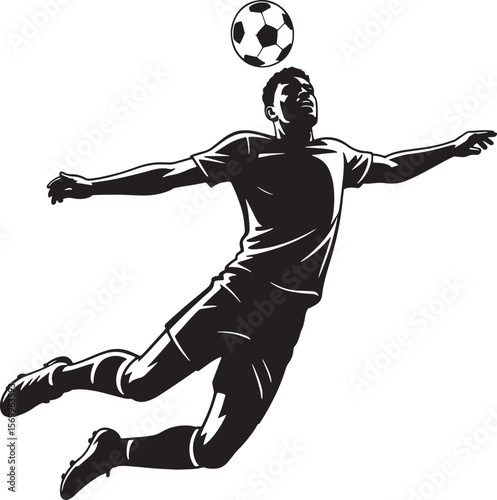 Silhouette of Footballer in Action – Perfect for Sports Graphics & Posters