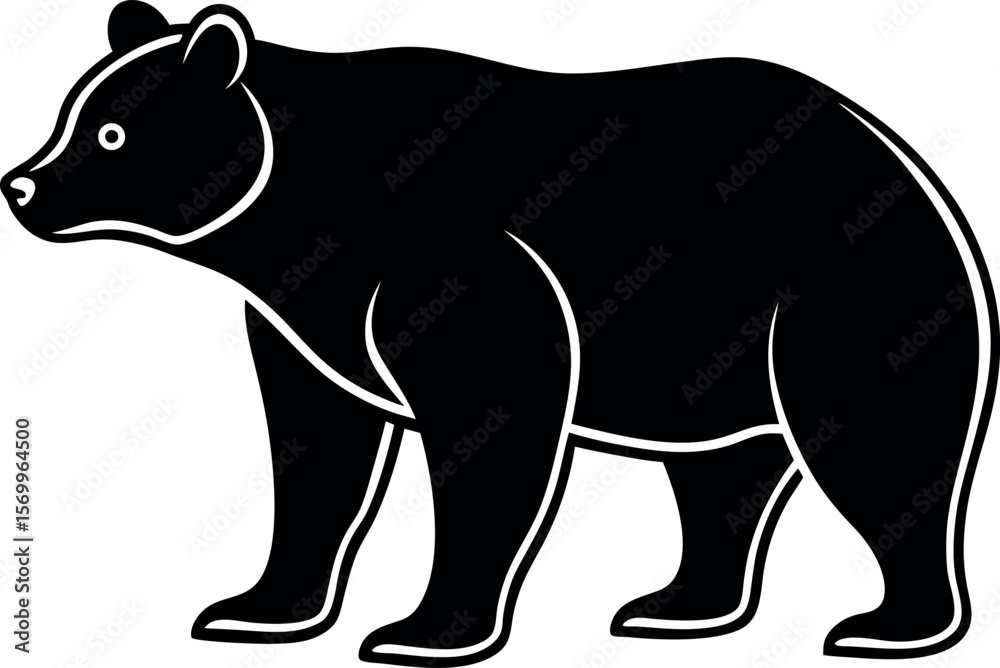 Obraz premium Majestic Black Bear Standing Proudly in the Wilderness Nature Wildlife Scene