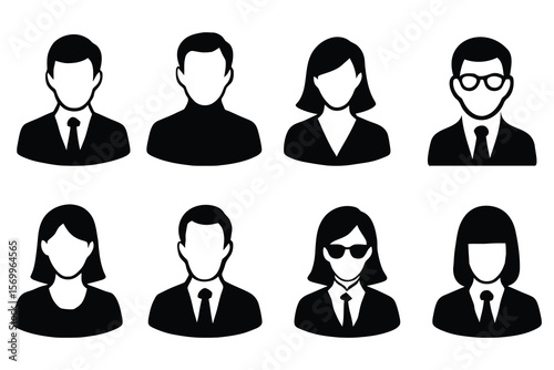 Diverse professional people icons business