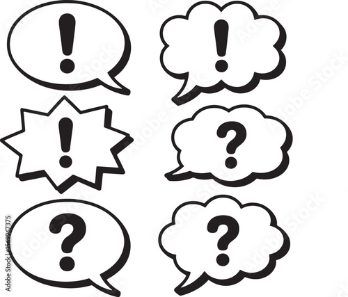 Exclamation and question mark speech bubbles exclamation mark communication
