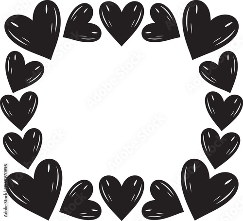 frame with hearts