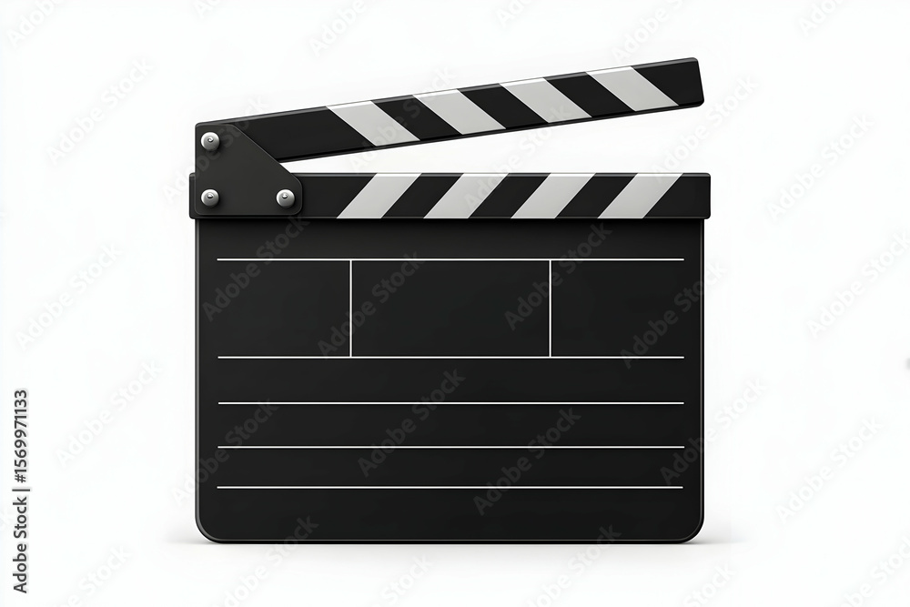 Fototapeta premium Black clapper board on isolated