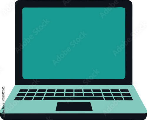 Digital Canvas: An elegant laptop, presented with simplicity, its vibrant screen promising endless possibilities and the dawn of digital solutions.