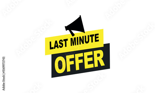 Last minute offer with megaphone design background