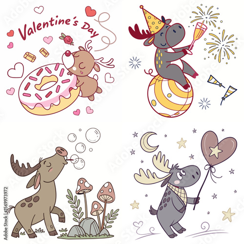 High-Quality mooses Illustrations in Various Styles – SVG Bundle