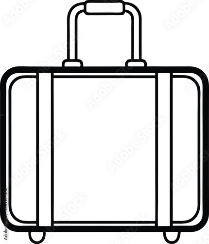 Luggage silhouette: A simple vector illustration of a travel suitcase, featuring a telescopic handle and wheels, perfect for representing travel and vacation themes.