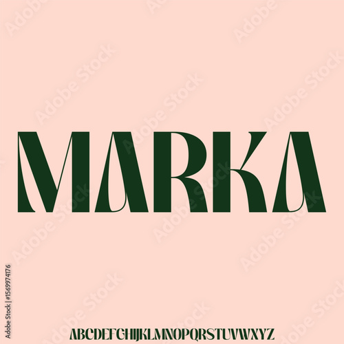 Modern sharp sporty sans serif display font vector illustration