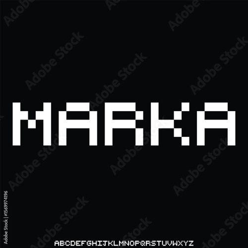 Modern sharp sporty sans serif display font vector illustration