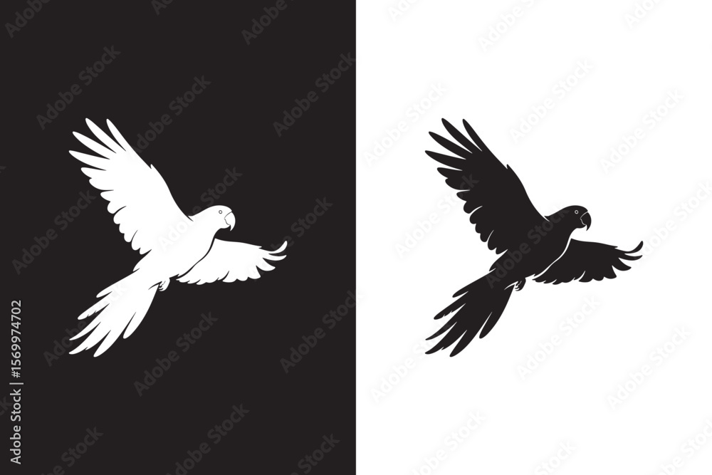 Obraz premium Flying Parrot Silhouette