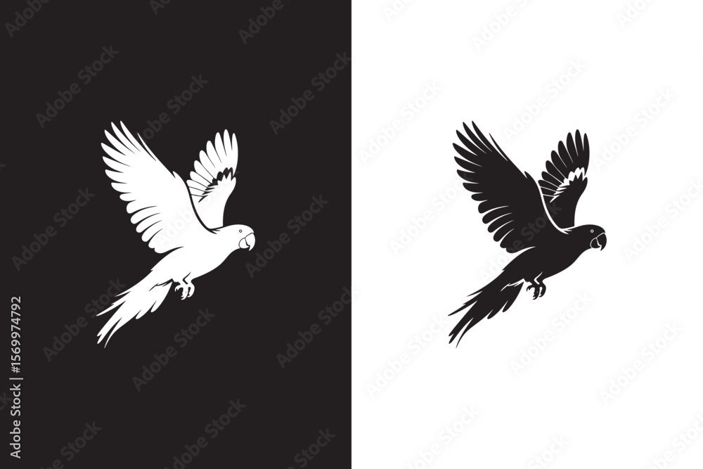 Obraz premium Flying Parrot Silhouette