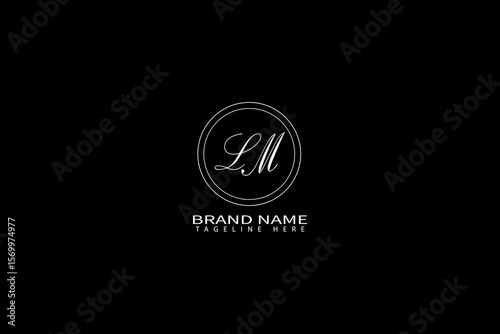 LM Monogram Logo with Elegant Minimal Design on Black Background