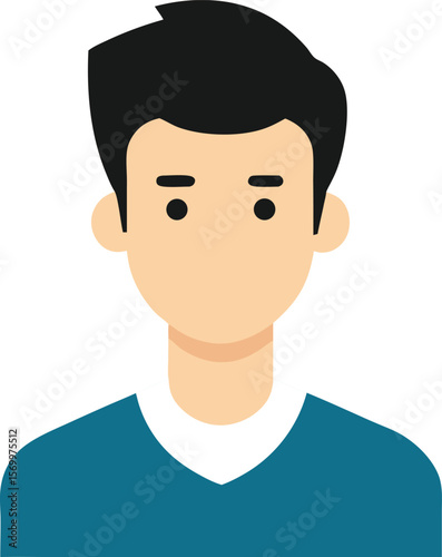 Young Man Minimalist Portrait: A simple yet elegant minimalist illustration of a young man, personifying modern simplicity and approachability.