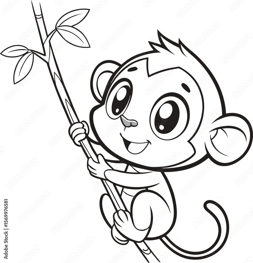 Obraz premium Cute Playful Monkey Vector Illustration in EPS Format