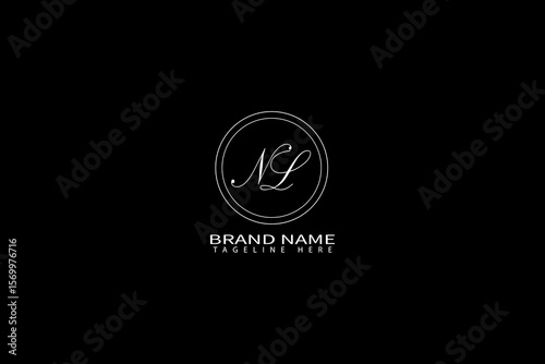Elegant NL Monogram Logo with Brand Name and Tagline