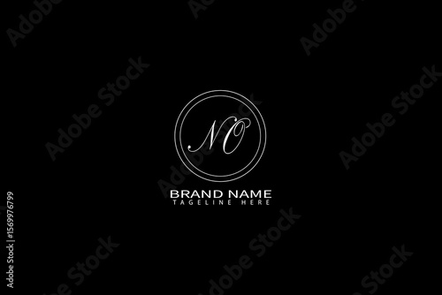 Elegant NO Monogram Logo with Brand Name and Tagline
