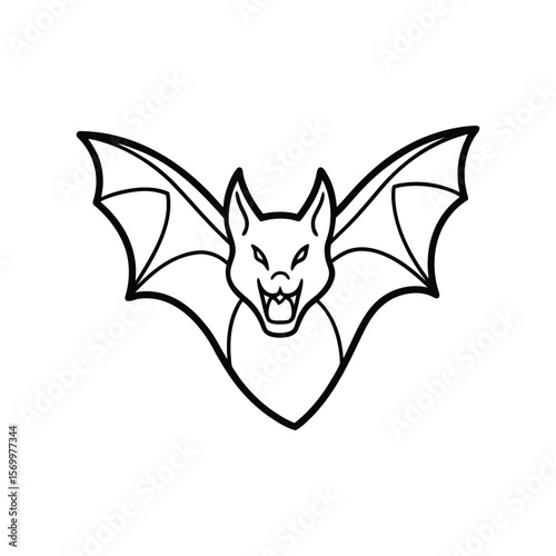 bat roaring head line art
