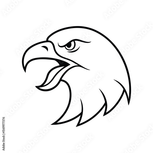 eagle roaring head line art