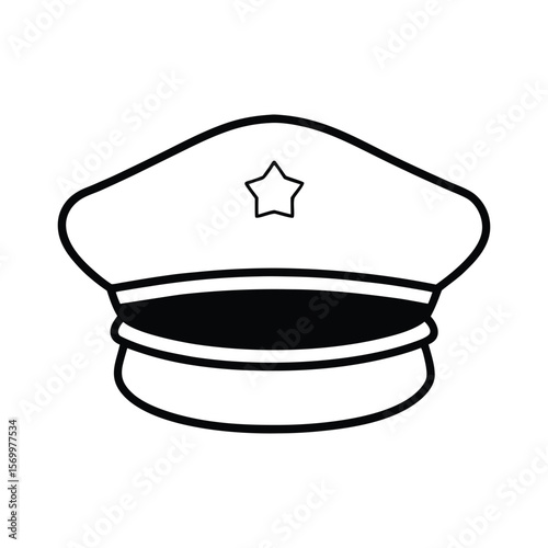 captain hat line art