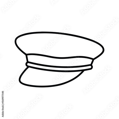 captain hat line art